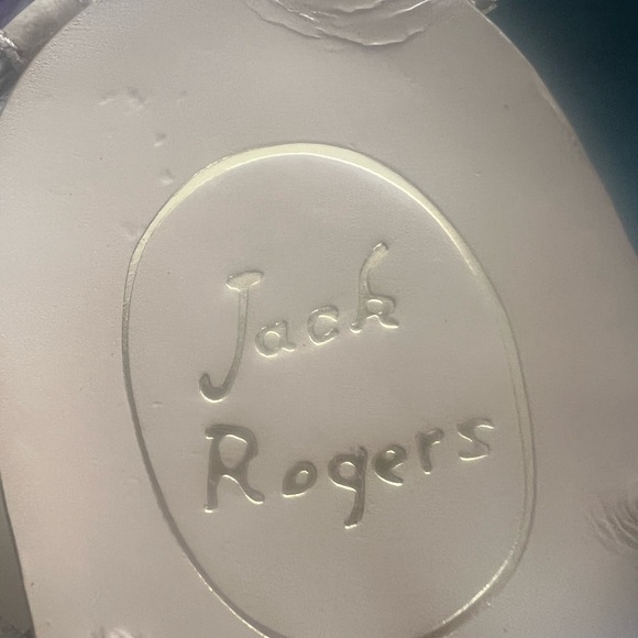 Jack Rogers 9.5 Heels Shoes Tan Gold Leather - Picture 2 of 9